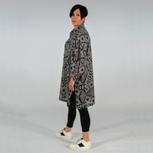 Load image into Gallery viewer, Georgette Easy fit shirt black and cream abstract print Limited Edition
